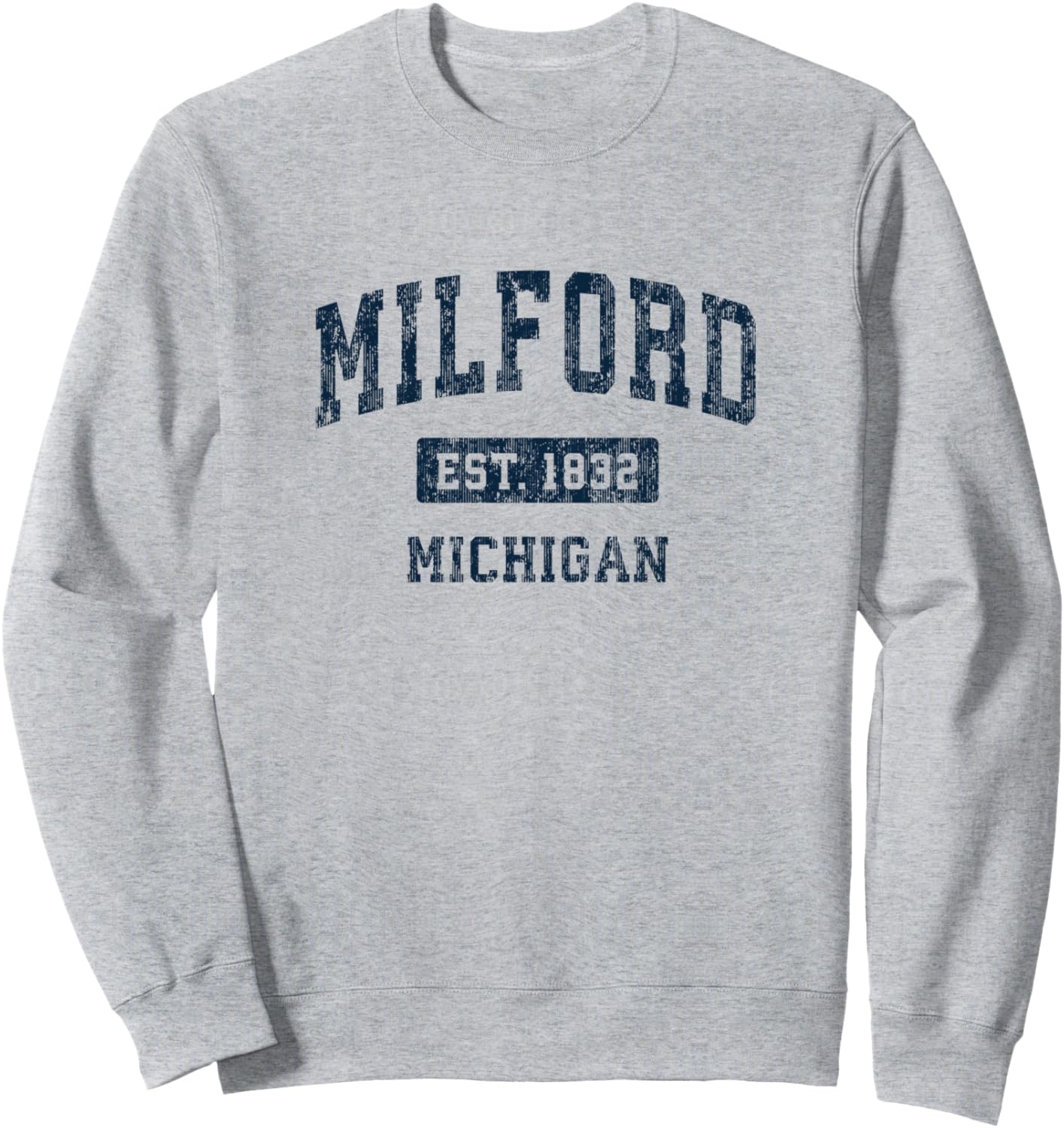 Amazon.co.jp Milford Michigan MI ヴィンテージ スポーツデザイン ネイビー トレーナー ファッション